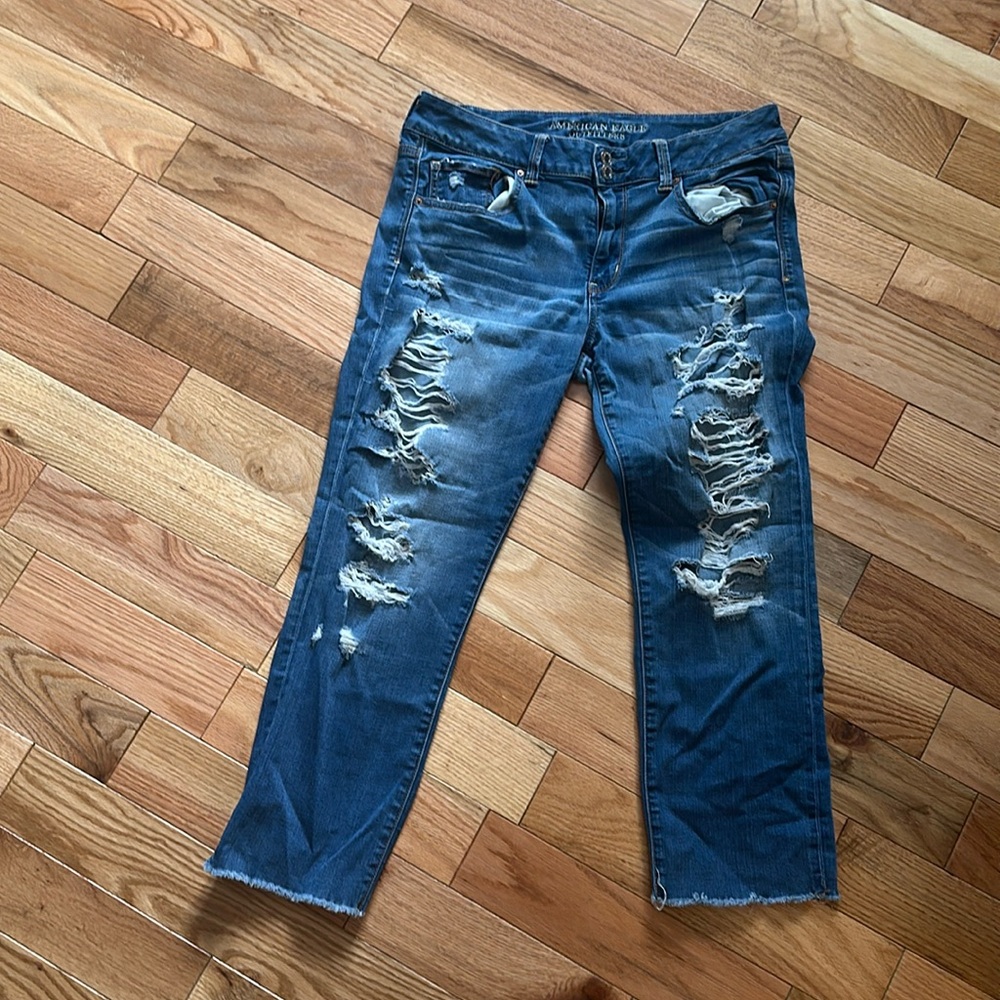 Distressed Women's Blue Ripped Jeans